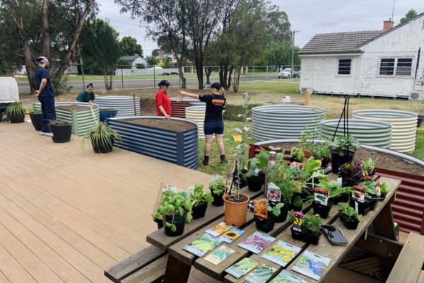Setting up for a planting day with the Elders at GEGAC