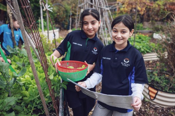 Students in the garden