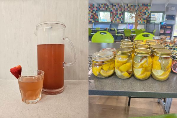 Strawberry-top tea at Zuccoli Primary School and preserved lemons 
